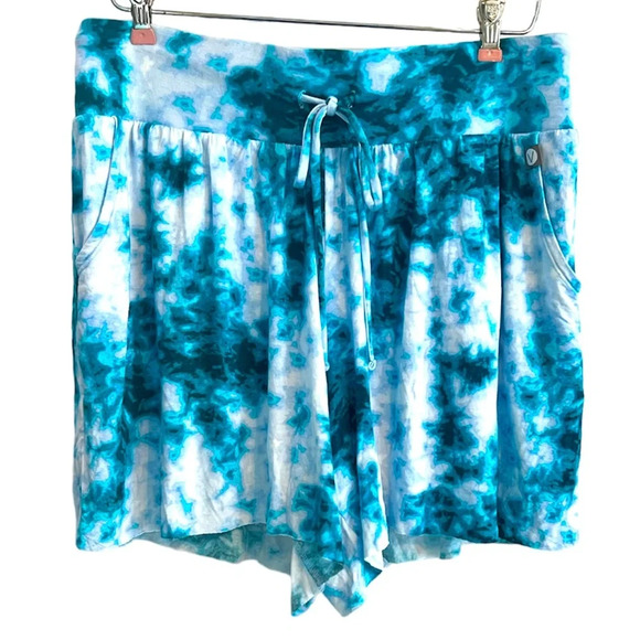 LIVI Lane Bryant Lined Shorts 14/16 Plus Stretch Raw Edges Tie Dye Pockets - Picture 3 of 8